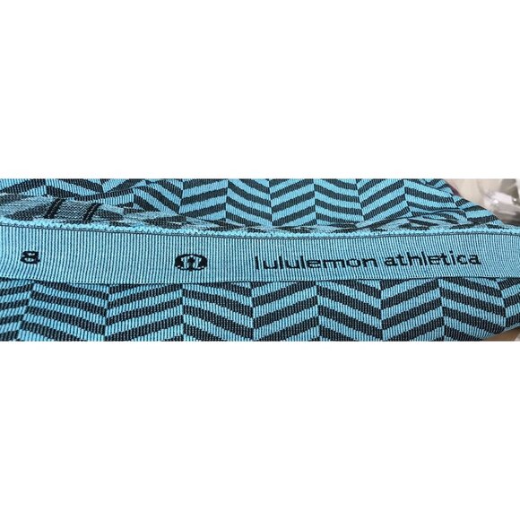 Lululemon Run Swiftly Tech Racerback Tank Top Heathered Blue Tropics print Sz 8 - Picture 4 of 4